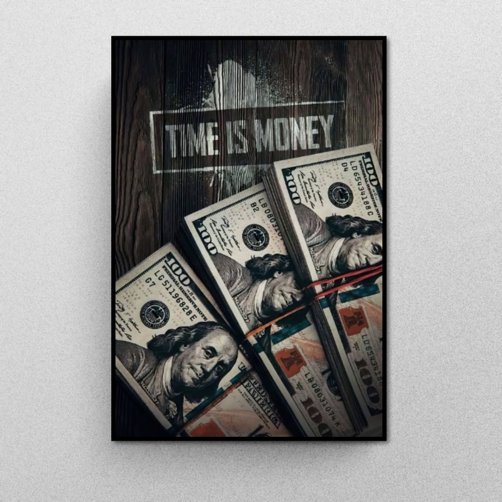 Tranh Gỗ Tráng Gương Có Khung Chủ Đề Money Phong Cách Hiện Đại Decor Phòng Khách Không Gian Làm Việc Treo Tường