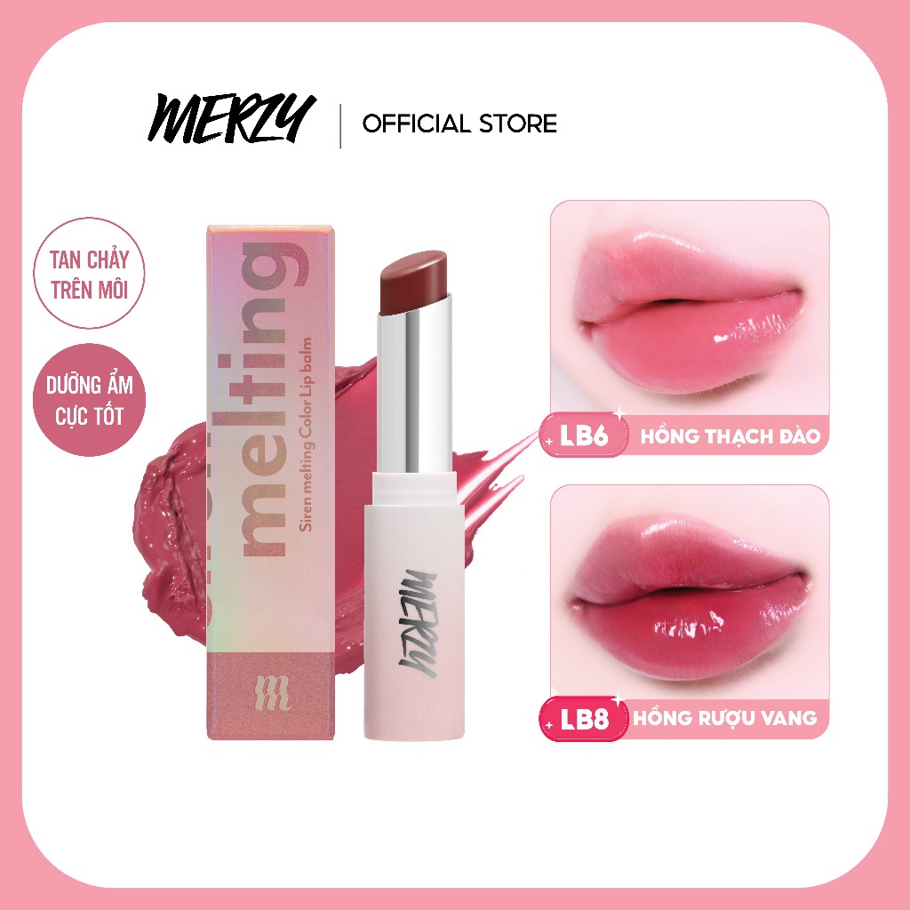 Ảnh Son Dưỡng Ẩm Môi Có Màu Merzy Siren Melting Color Lip Balm 3g 1