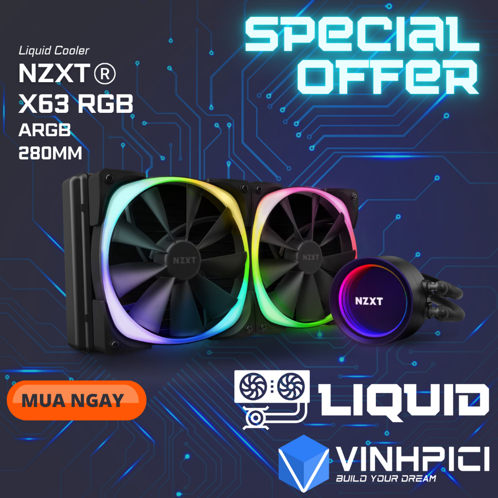 Tản nhiệt nước CPU NZXT X63 RGB [NEW] | Shopee Việt Nam