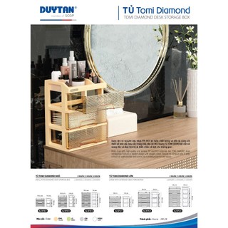 Tủ Tomi Diamond DUY TÂN nhựa PP, PET tủ mỹ phẩm, tủ văn phòng, mini để bàn tiện lợi