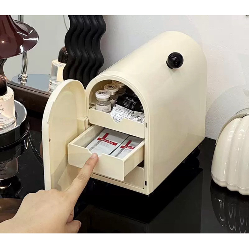 Hộp đựng mặt nạ, đồ trang điểm có ngăn kéo loại chống bụi tiện dụng