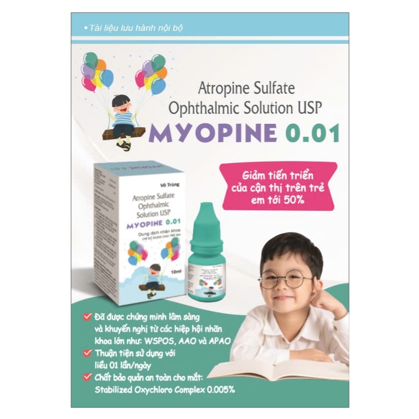 Dung dịch nhỏ mắt MYOPINE 0.01% ( MYOTIC CŨ) giúp kiểm soát cận