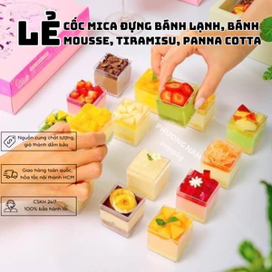 Cốc ly vuông TRONG SUỐT đựng bánh lạnh tiramisu , panna cotta,..... mã LC-4248