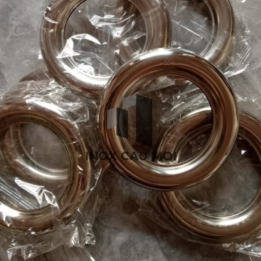 Vòng tròn inox 304, kích thước 80mm, 100mm, 120mm, màu bạc, hàng rào, cổng trang trí