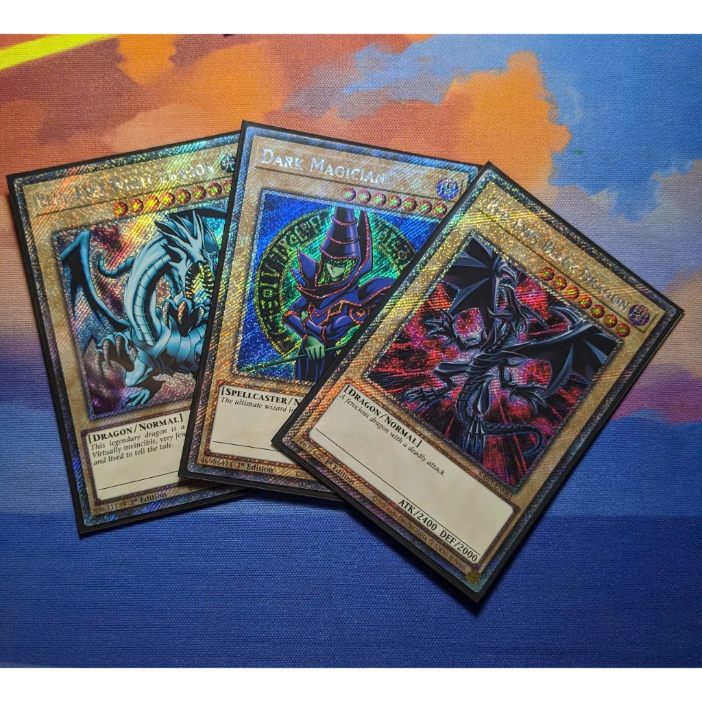 Yu-Gi-Oh! TCG: Blue-Eyes White Dragon / Dark Magician / Red-Eyes Gold Rare Set S051 | 1st Edition