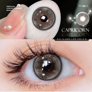 Lens xám 0-8 độ Capricorn thương hiệu N'Rosa cho mắt thở cao cấp Angel Eyes phân phối, kính giãn tròng xám có viền
