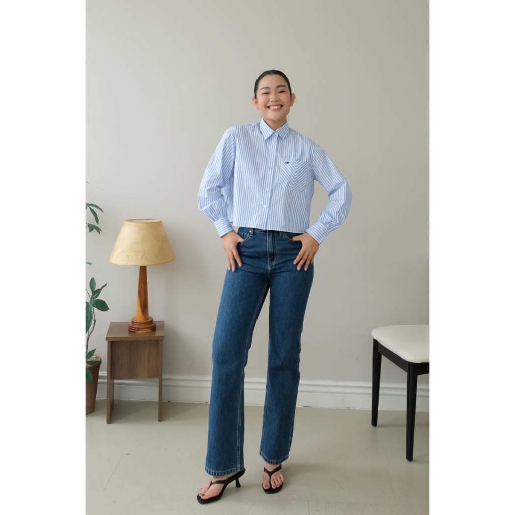 TheBlueTshirt - Quần jeans lưng cao ống suông cho nữ - Life Jeans - Women