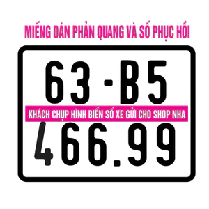 decal dán biển số xe máy + nền trắng và số