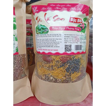 Trà lá sen Minh Thương, trà lá sen Quê Bác loại đặc biệt, thơm ngon thương hạng, trà sen thảo mộc