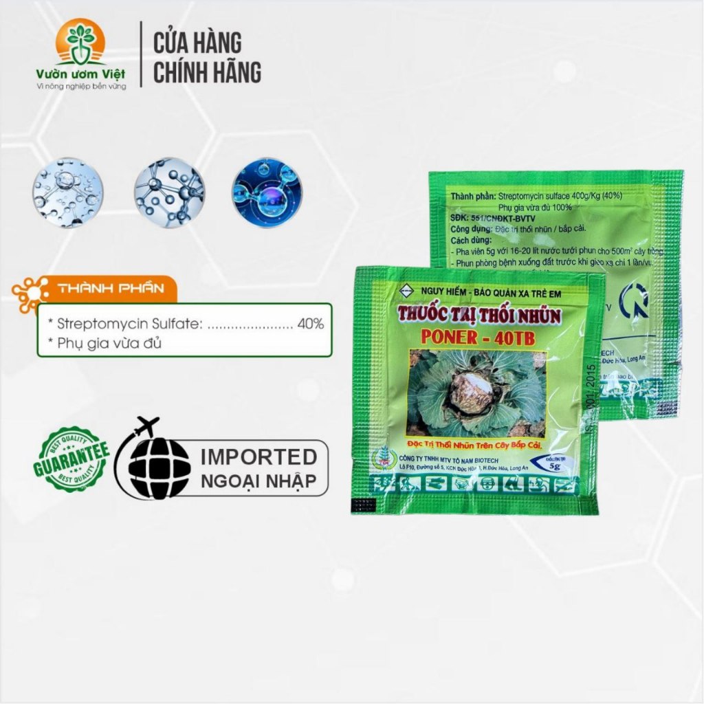 Thuốc trừ bệnh chuyên TRỊ THỐI NHŨN, trị úng lá, úng rễ, thối thân, thối đọt non - viên sủi 5gr