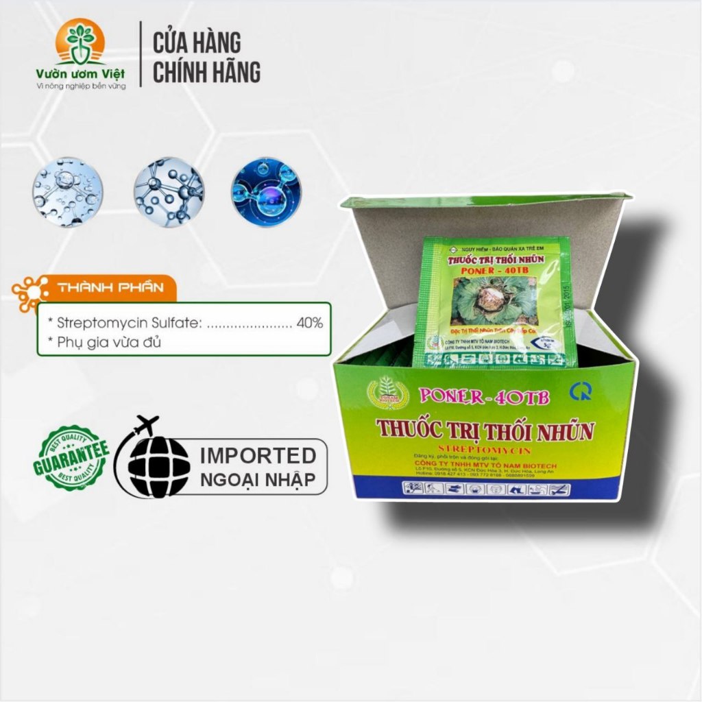 Thuốc trừ bệnh chuyên TRỊ THỐI NHŨN, trị úng lá, úng rễ, thối thân, thối đọt non - Hộp 20 viên sủi