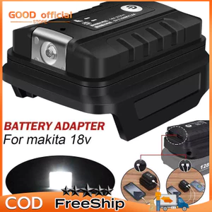 Với ánh sáng--Đế Chuyển Pin Chân MAKITA VITO 5S 21V Sang USB 5V Sạc Điện Thoại
