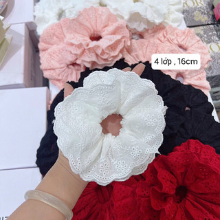 Scrunchies xô ren 4 lớp Mieo Shoes