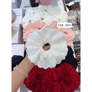 Scrunchies xô ren 4 lớp Mieo Shoes