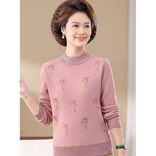 áo len trung niên nữ，đồ bộ trung niên cho mẹ，áo len nữ kiểu bánh bèo