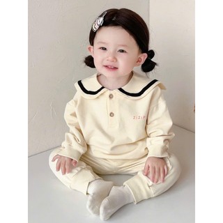 BỘ NỈ 2 DA CỔ SEN CHO BÉ GÁI