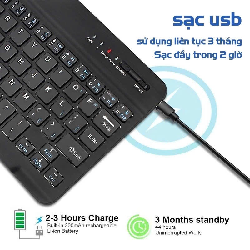 Bàn phím Bluetooth 10 inch Bluetooth 5.0 phạm vi kết nối hiệu quả 10 mét kèm theo chuột Bộ sản phẩm | BigBuy360 - bigbuy360.vn