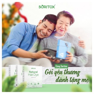 Nhuộm tóc đen tự nhiên bằng bột lá Hena và lá Chàm, Lên màu tự nhiên, Cải thiện gàu ngứa(Hộp 05 gói)