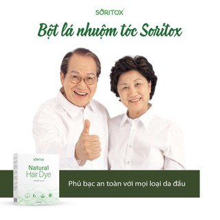 Nhuộm tóc đen tự nhiên bằng bột lá Hena và lá Chàm, Lên màu tự nhiên, Cải thiện gàu ngứa(Hộp 05 gói)