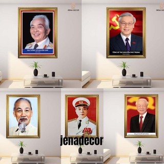 Ảnh BÁC H.Ồ,Bác Gi.áp, Bác Tr.ọng treo tường lớp học tráng gương siêu bóng siêu nét