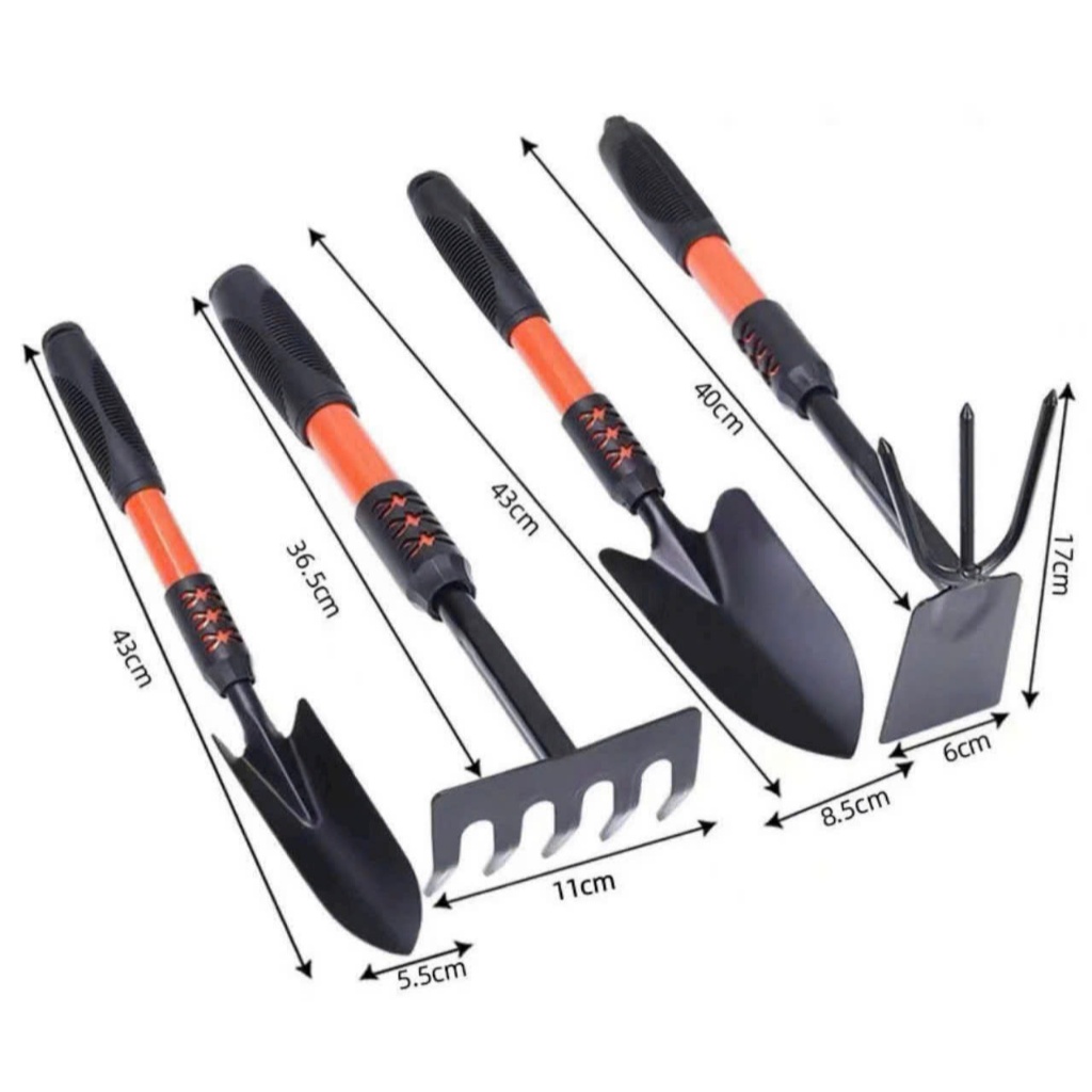 Bộ 4 Món Dụng Cụ Làm Vườn Tay Cầm Bọc Cao Su Chắc Chắn, Siêu Tiện Dụng Gồm Cuốc, Xẻng, Cào Đất 22 Me&Be