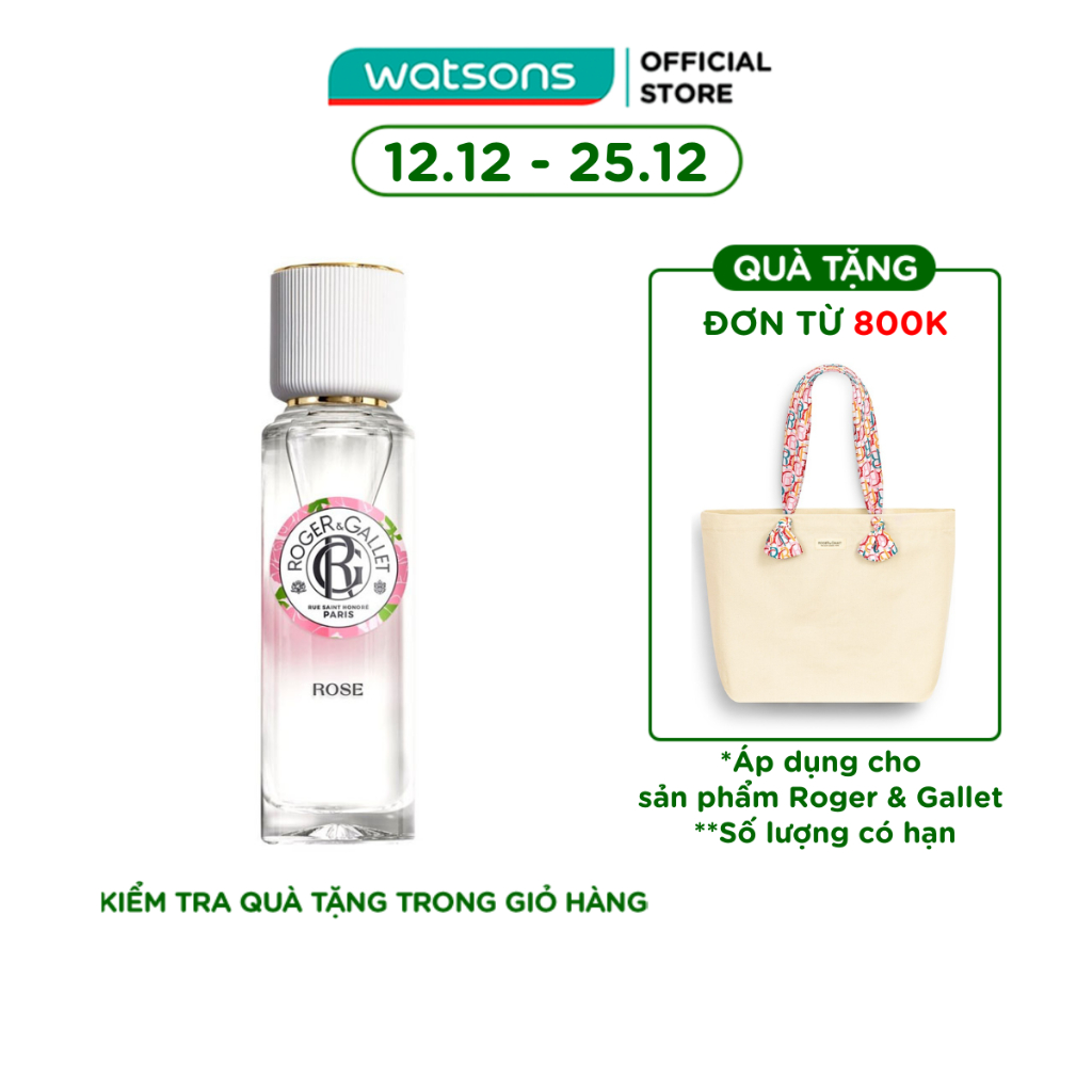 Nước Hoa Roger & Gallet Rose Wellbeing Fragrant Water 30ml | Shopee ...