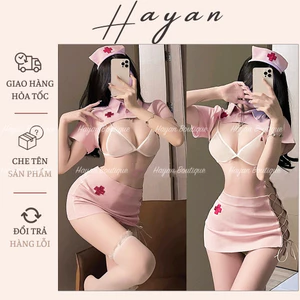 CP12 Bộ đồ ngủ hoá trang cosplay y tá sexy gợi cảm kèm phụ kiện như hình CP12