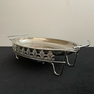 Khay cá inox bầu dục chân cồn khay om khay cá khay cá om dưa