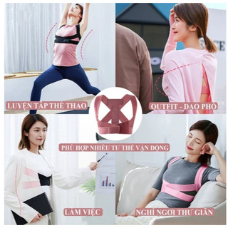 Đai chống gù lưng bảo vệ vòng 1 khắc phục cong vẹo định hình cột sống, ngực khi tập gym yoga thể thao cho nam nữ trẻ em