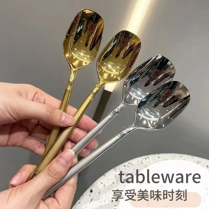 Thìa Inox Cán Dẹt Phong Cách Hàn Quốc