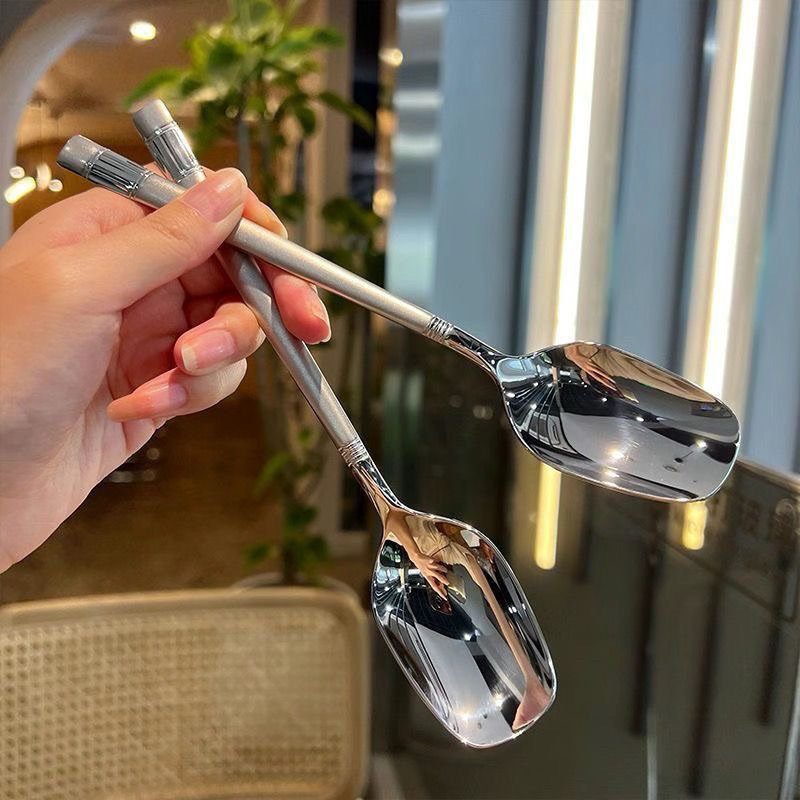 Thìa Inox Cán Dẹt Phong Cách Hàn Quốc