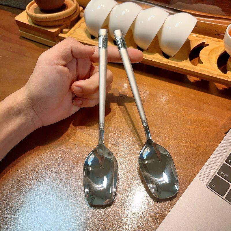 Thìa Inox Cán Dẹt Phong Cách Hàn Quốc