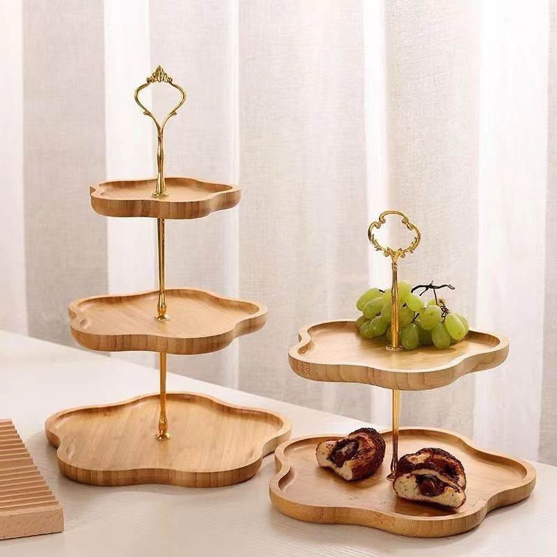 Khay gỗ 2,3 tầng decor, chụp ảnh đồ ăn