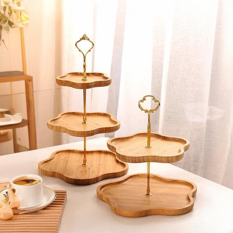 Khay gỗ 2,3 tầng decor, chụp ảnh đồ ăn