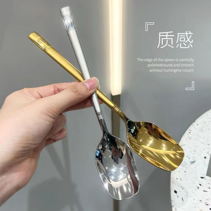 Thìa Inox Cán Dẹt Phong Cách Hàn Quốc