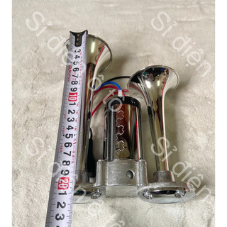 Còi sinh hơi điện 12v và 24v cho xe ô tô không có bình hơi