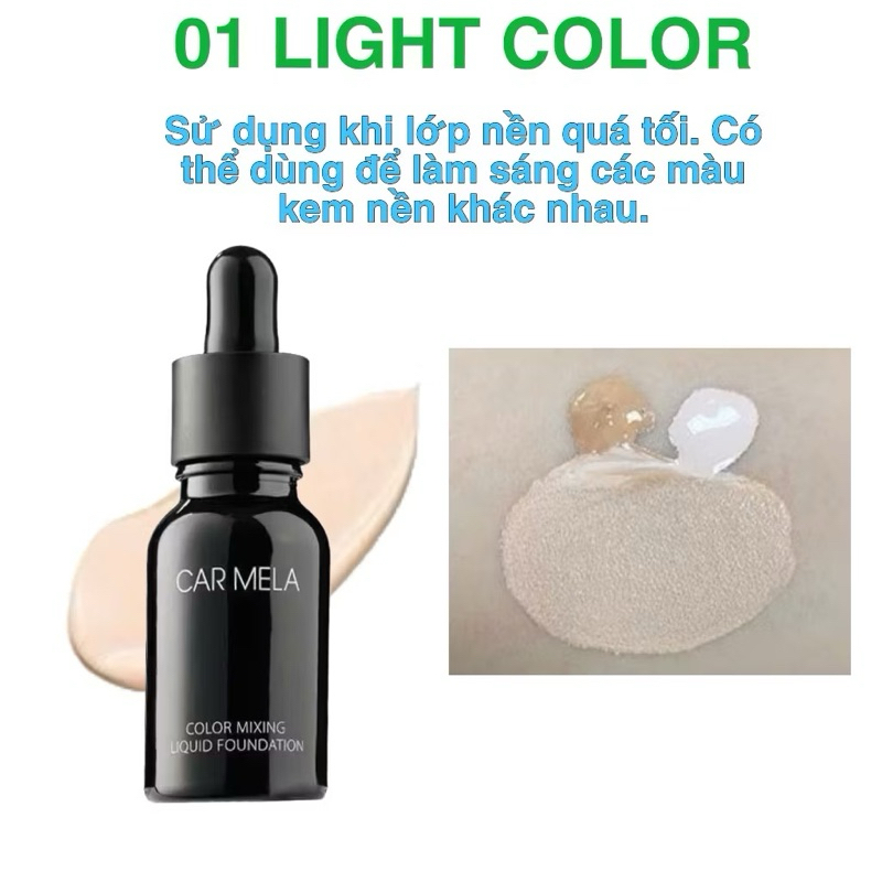 Kem pha nền 2 màu Carmela, giúp hiệu chỉnh màu sắc kem nền cực hiệu quả. Giúp lớp nền căng bóng