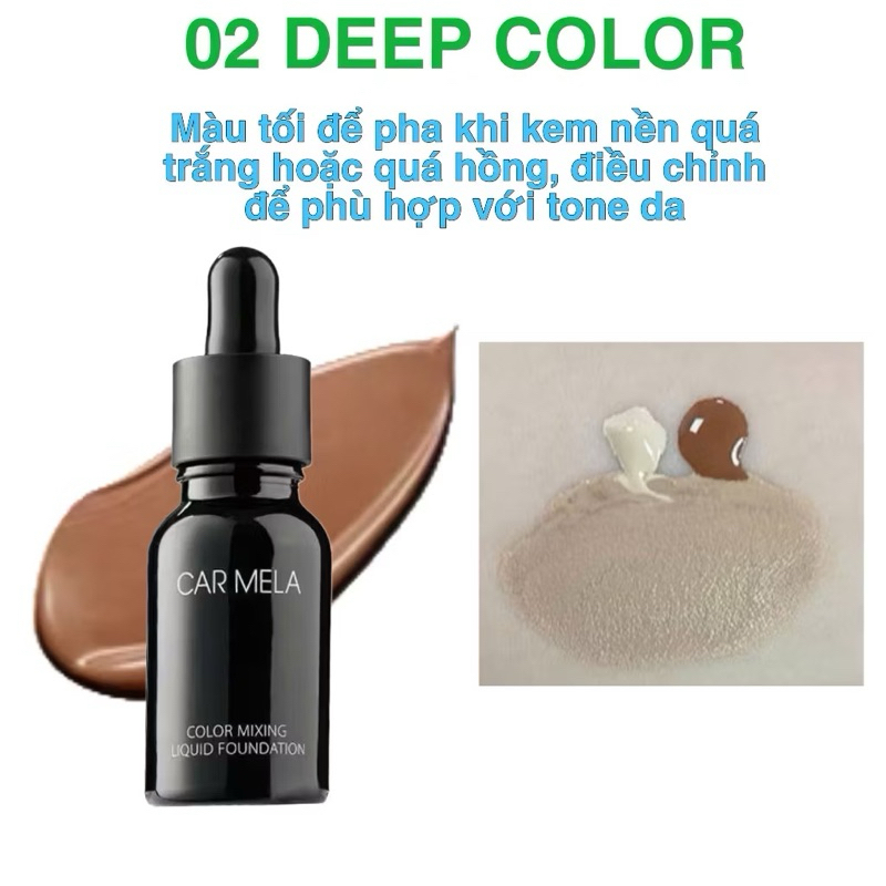 Kem pha nền 2 màu Carmela, giúp hiệu chỉnh màu sắc kem nền cực hiệu quả. Giúp lớp nền căng bóng