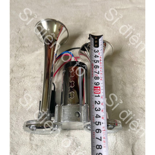Còi sinh hơi 2 loa mạ crom điện 12v và 24v