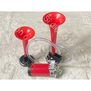 Còi sinh hơi 2 loa đỏ điện 12v và 24v