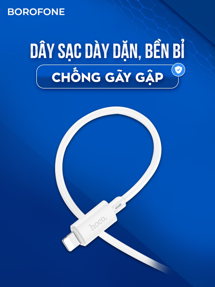 Ảnh Dây cáp sạc nhanh IP Borofone CK6 TypeC to Light, hỗ trợ dòng sạc PD tối đa 20W, dài 1 mét 1