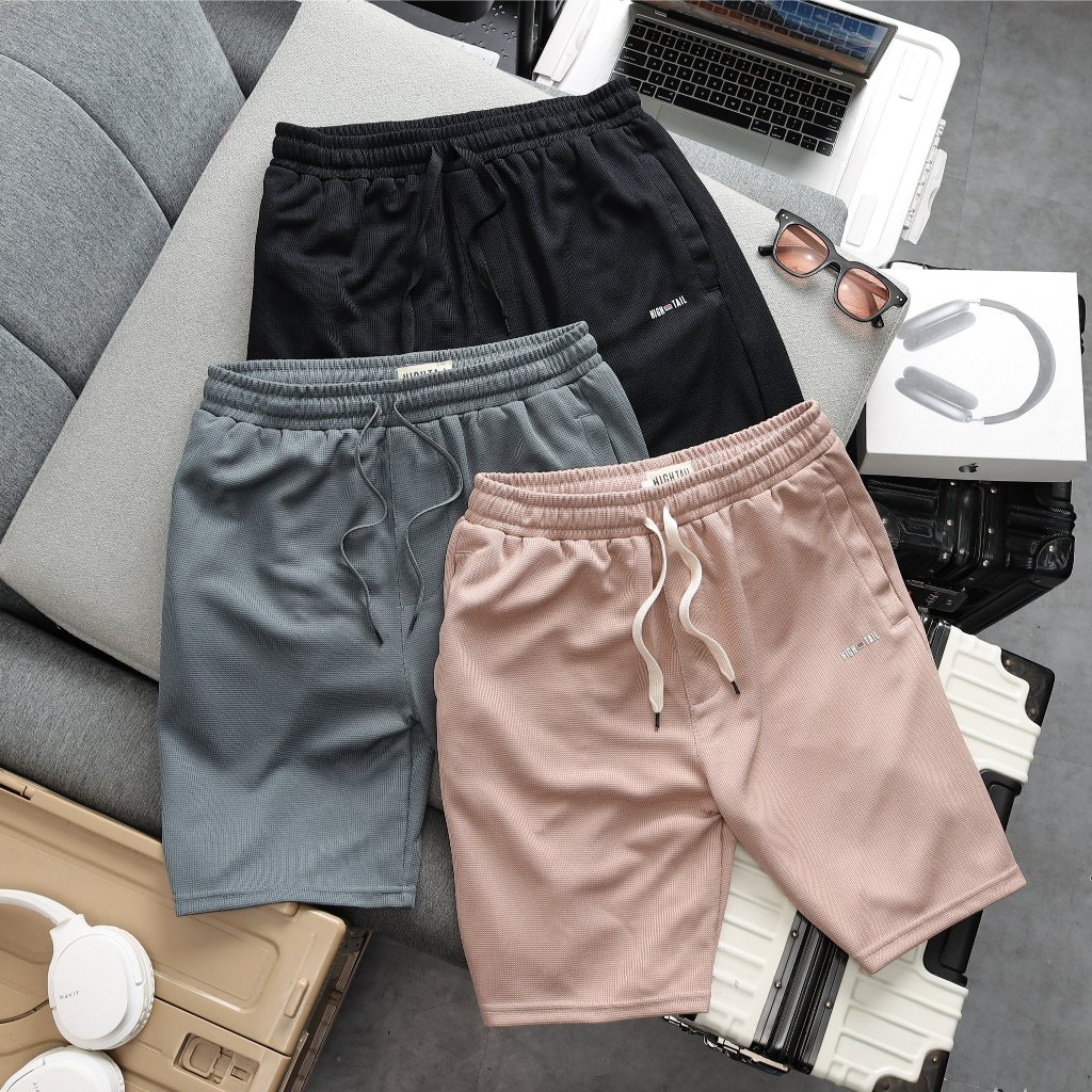 Quần Đùi Nam, Quần Short Nam Trơn Chất Xốp Tổ Ong Co Giãn Mát Mẻ Thoải Mái