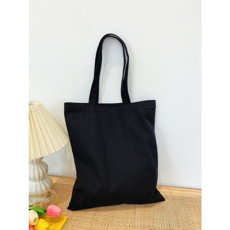 Túi tote vải đen có khóa túi vải canvas đựng đồ - Túi vải canvas đi chơi đi học thời trang hàn quốc 35x40 totb01
