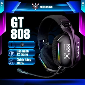 Tai Nghe Gaming ONIKUMA GT808 2.4G, Bluetooth 5.3, Có Dây, Đèn RGB, kèm Mic