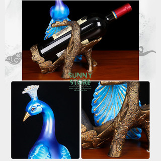 Tượng con công, Giá đỡ rượu vang, Kệ đỡ rượu để bàn sang trọng, Decor Trang trí nhà cửa, Quà tặng ý nghĩa - SUNNY
