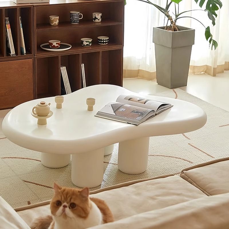 bàn trà đám mây cao cấp NHU Y DECOR sơn 2k đặt sofa hoặc ngồi bệt sang trọng chống thấm chống nước
