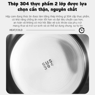 Hộp Cơm Giữ Nhiệt YADEL - Tặng Bộ Đũa Thìa - 6 Lớp Giữ Nhiệt - 2 Lớp Chống Bỏng - Giữ Nhiệt 8-12 Giờ