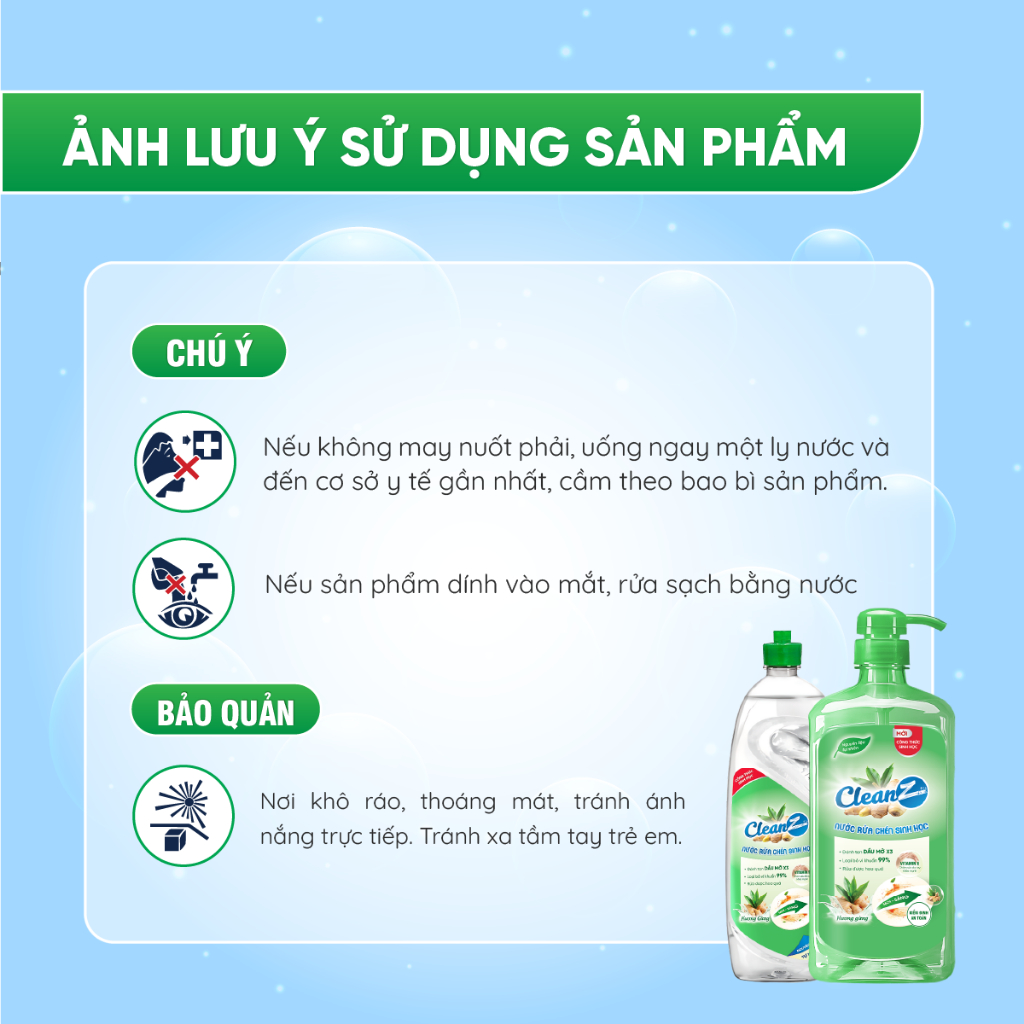 [XẢ KHO] Nước rửa chén sinh học CleanZ nước rửa bát đánh tan dầu mỡ, loại bỏ vi khuẩn 400ml