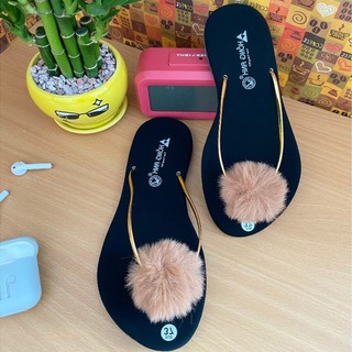 Dép kẹp nữ,dép xỏ ngón đính lông dây mảnh siêu đẹp đủ size.