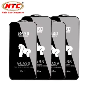 Kính cường lực 9H Baiko full màn hình cho các dòng iPhone (Đen)